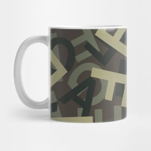 Green Letter Camouflage Pattern Mug